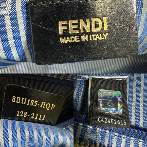 💯Authentic FENDI 
Zucca Spalmati Striped Large Roll Tote White Multicolor🍀 - Picture 10 of 15